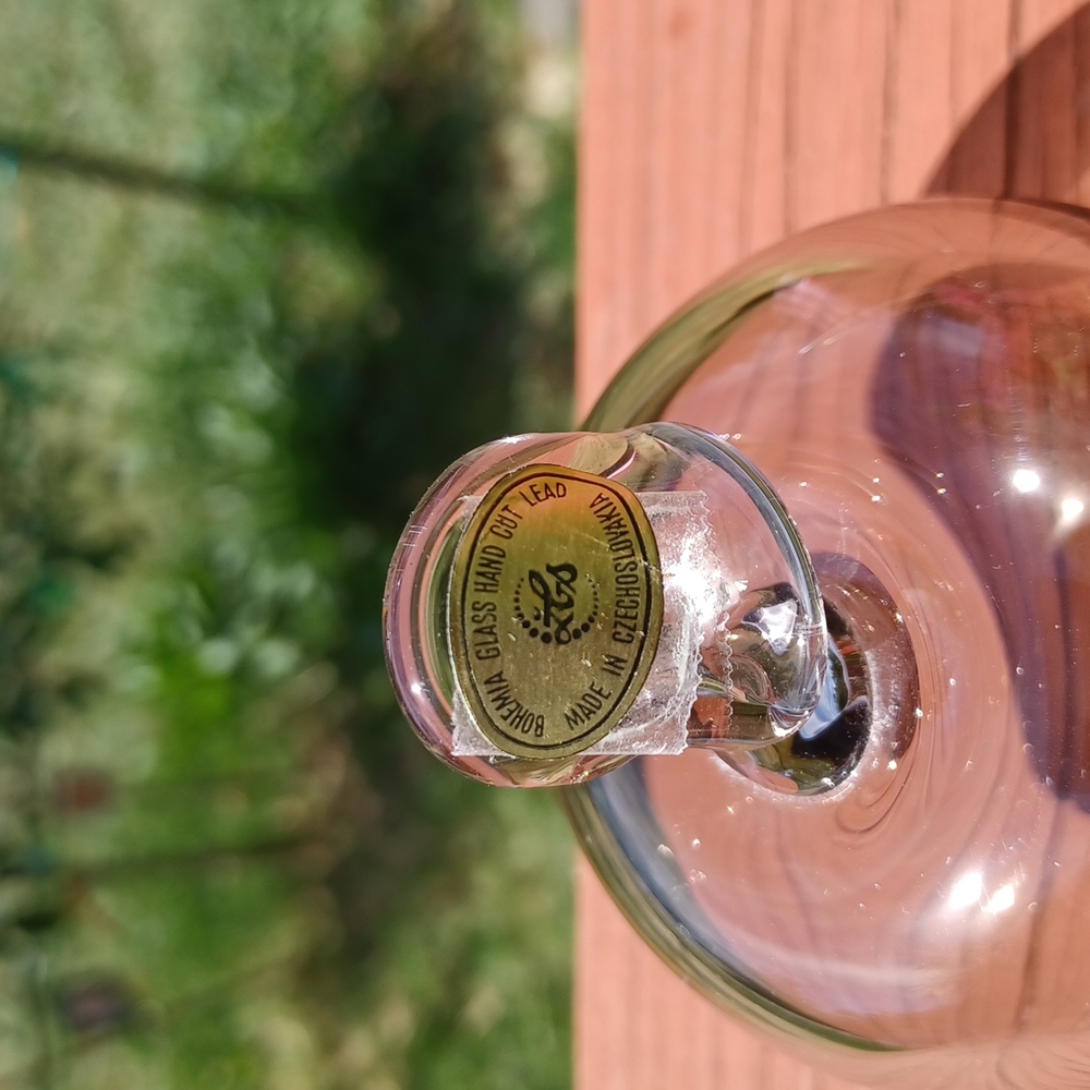 Bohemia glass apple hand-cut lead made in Czechoslovakia - Picture 2 of 5